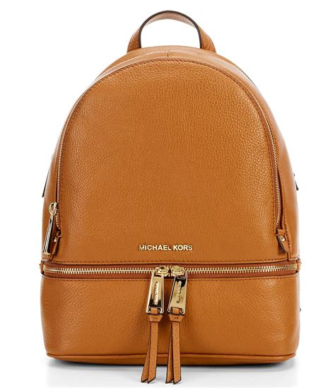 michael kors black and brown leather backpack